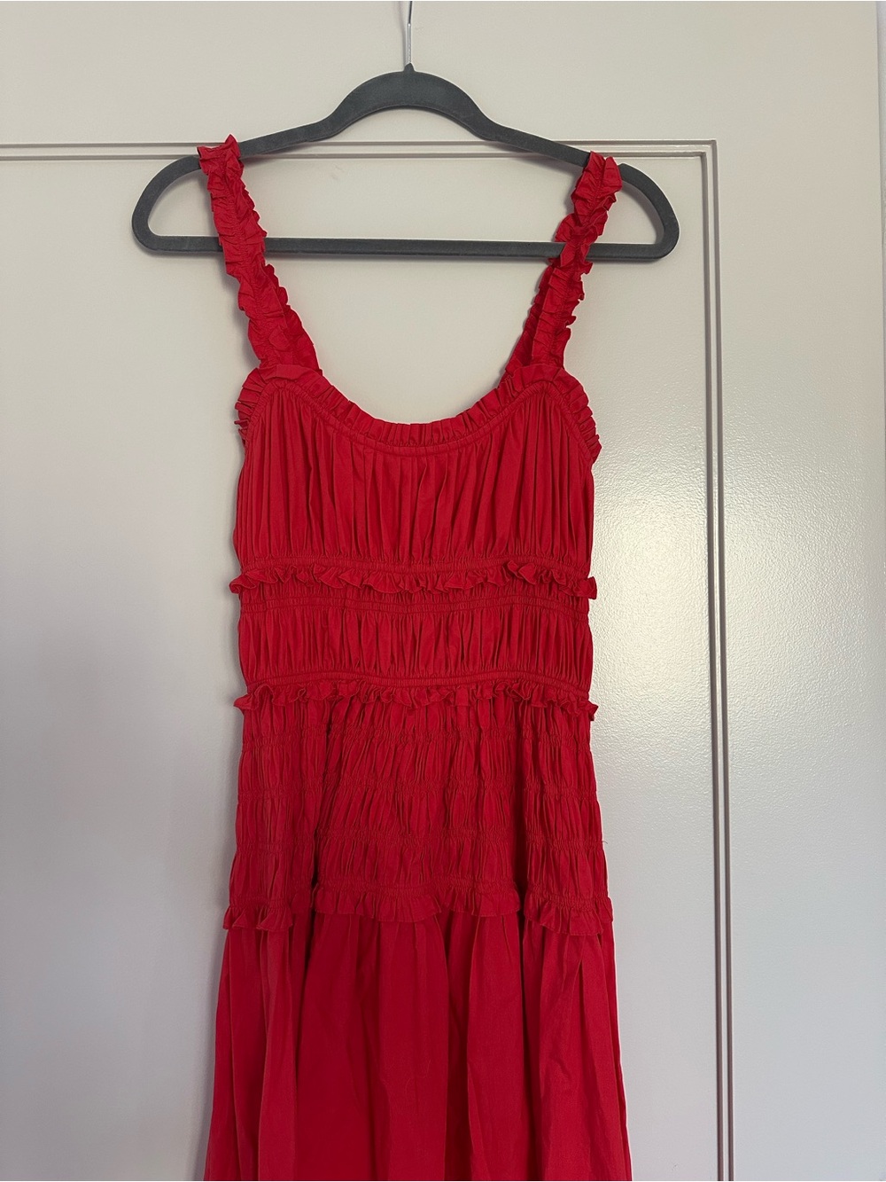 Doen Marianne Red Cotton Poplin Maxi Dress - Picture 5 of 6